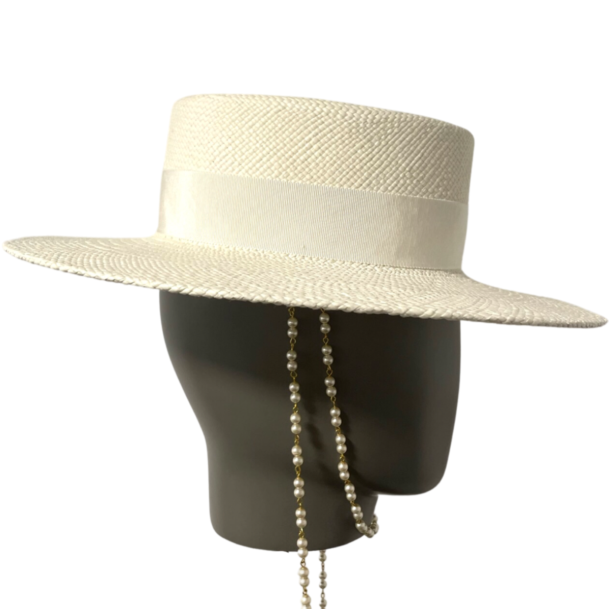 Double Chain Strap Boater Hat