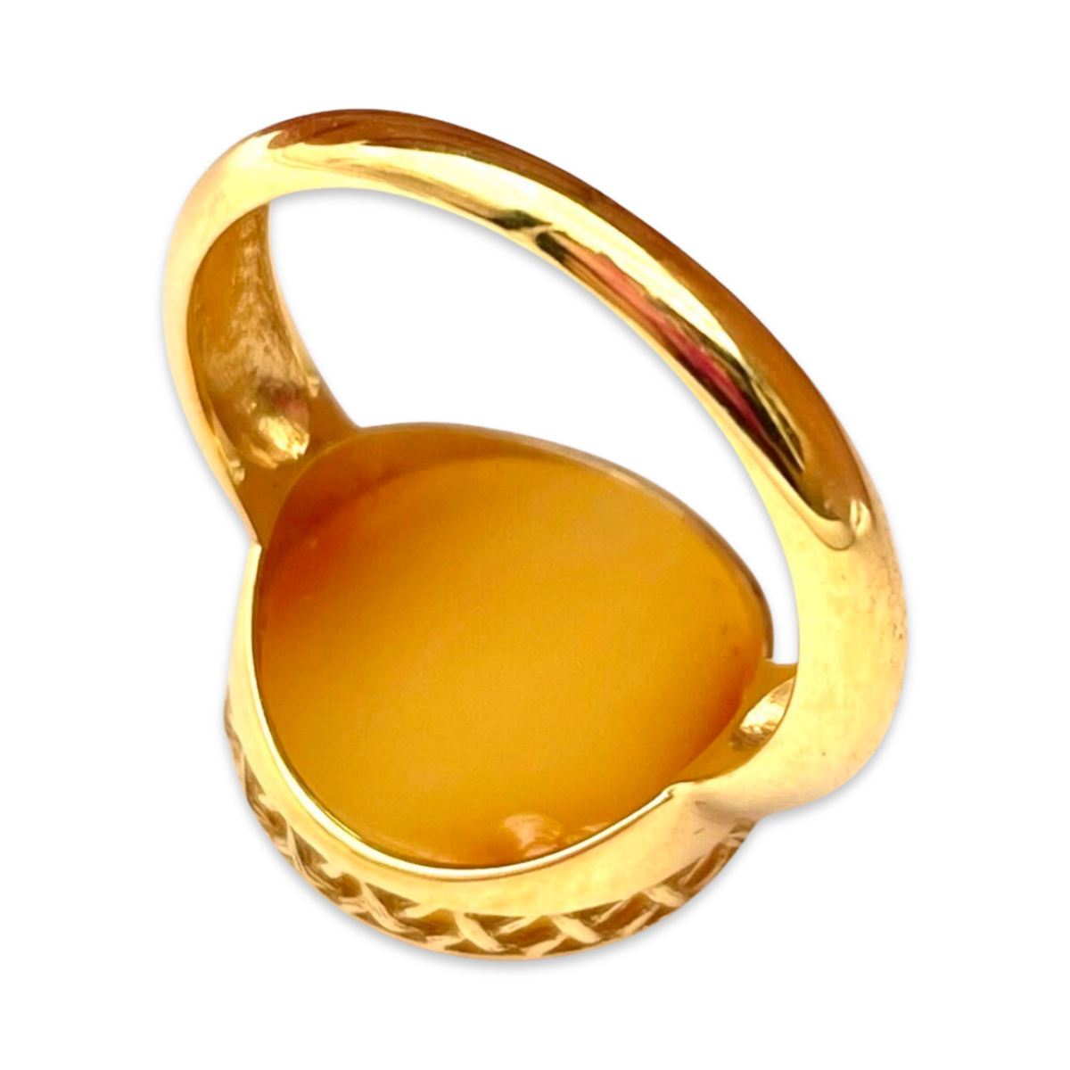 Gold plated amber ring