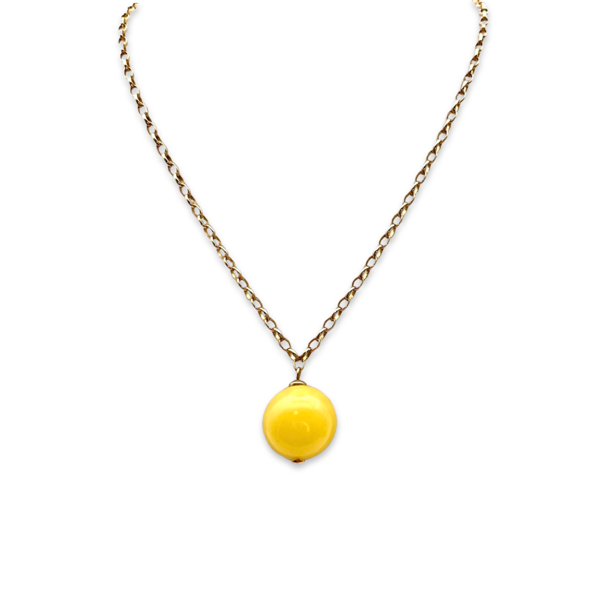 Amber gold plated necklace