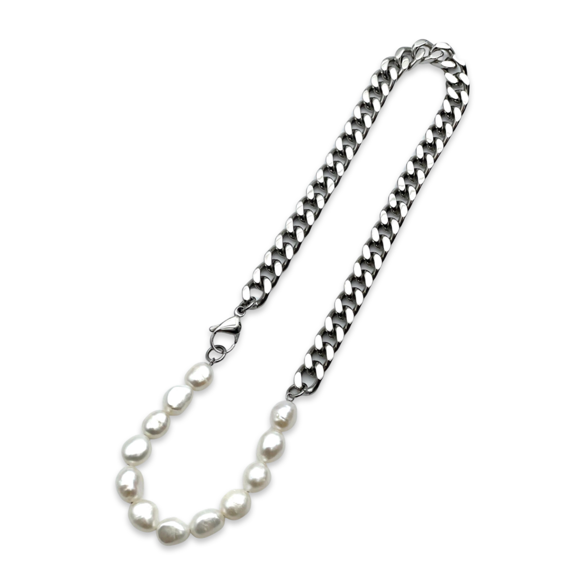 Pearl Beaded Chain silver