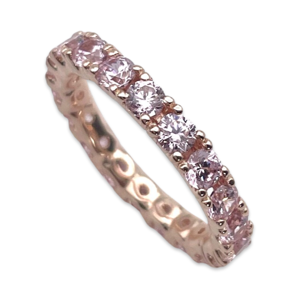 Rose Gold Plated Silver Ring with zircons