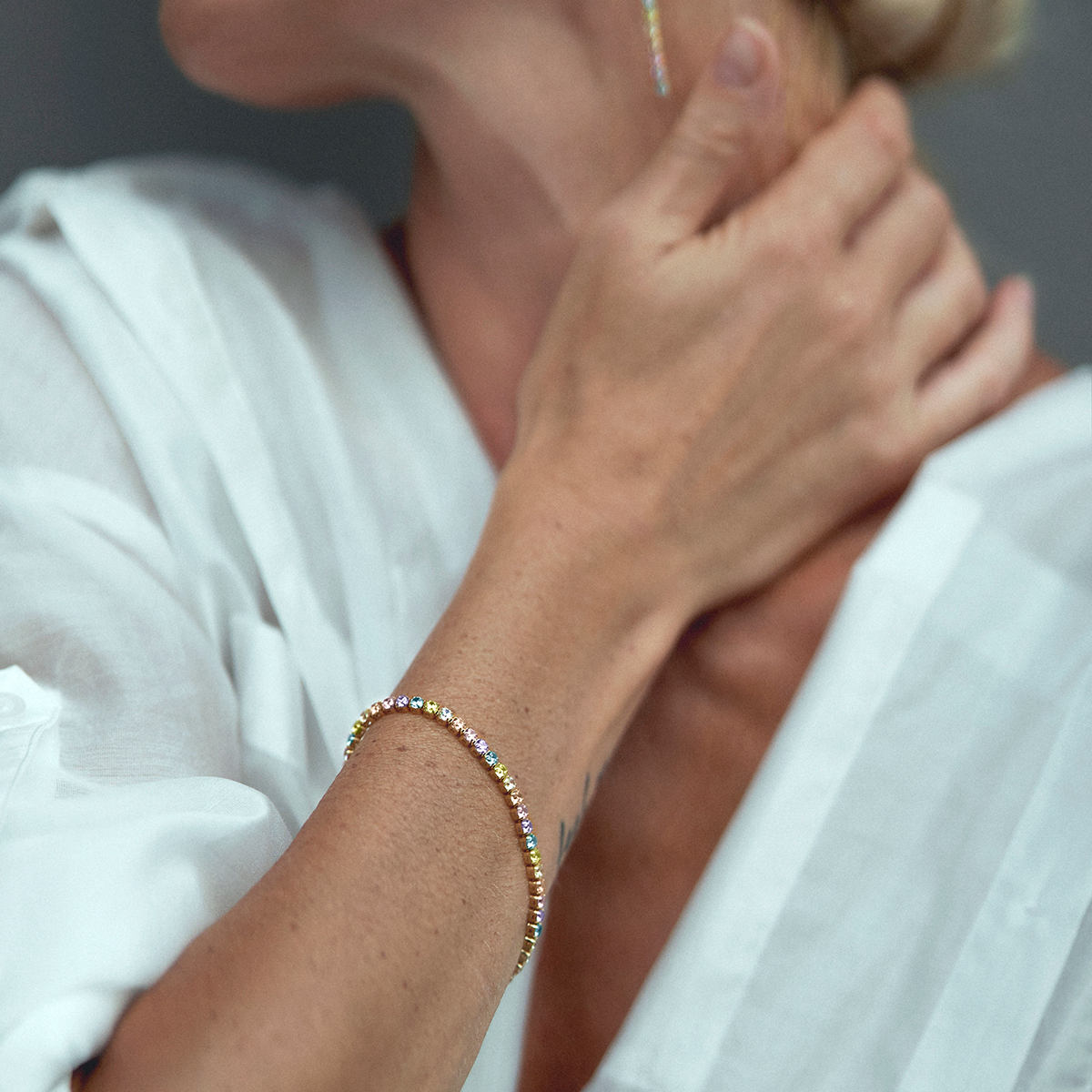 Rainbow Tennis bracelet with zircons