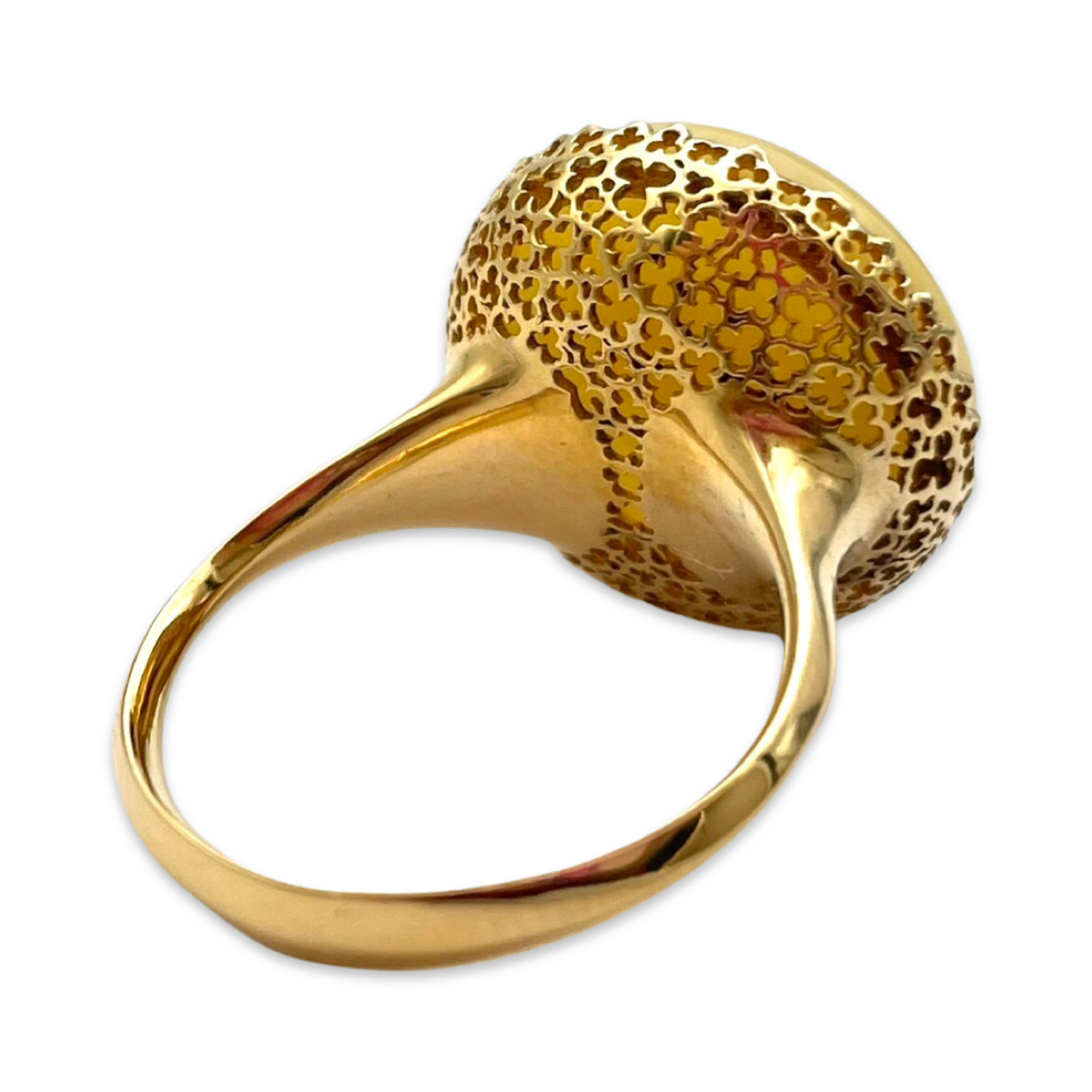 Gold plated amber ring