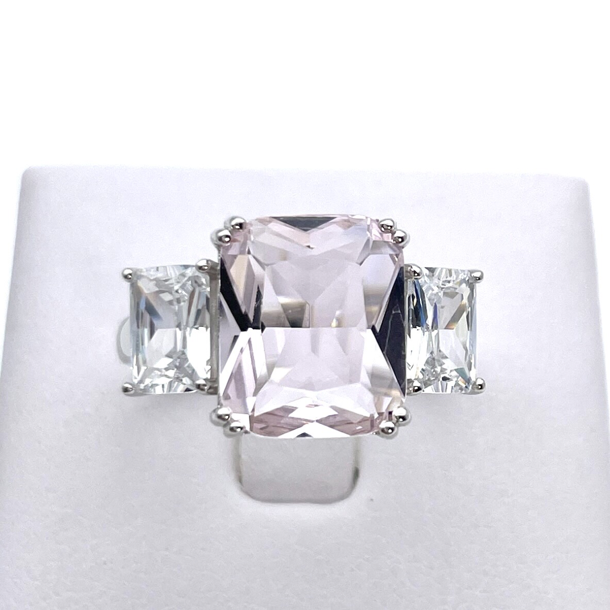 Cushion Cut Silver Ring