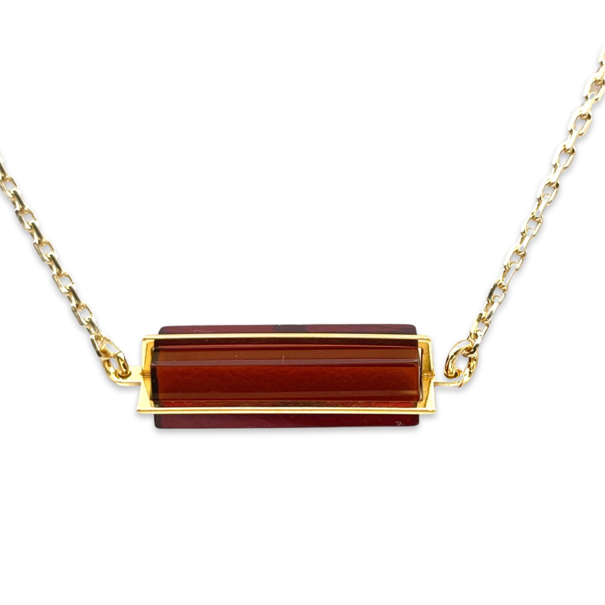 Amber gold plated necklace