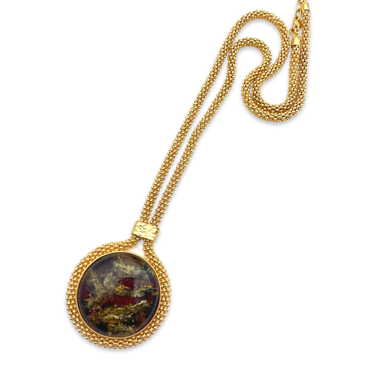 Amber gold plated necklace