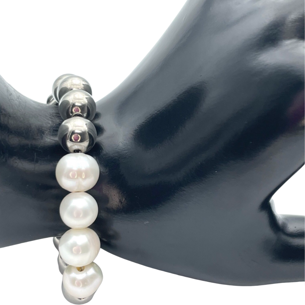 Pearl Beaded Bracelet silver