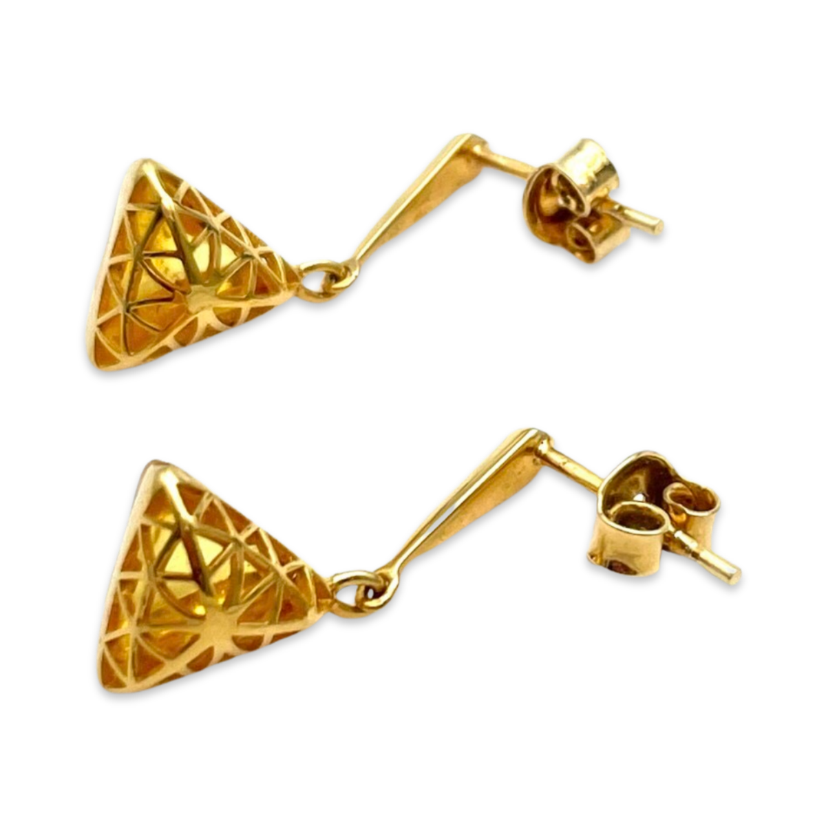 Gold plated amber earrings