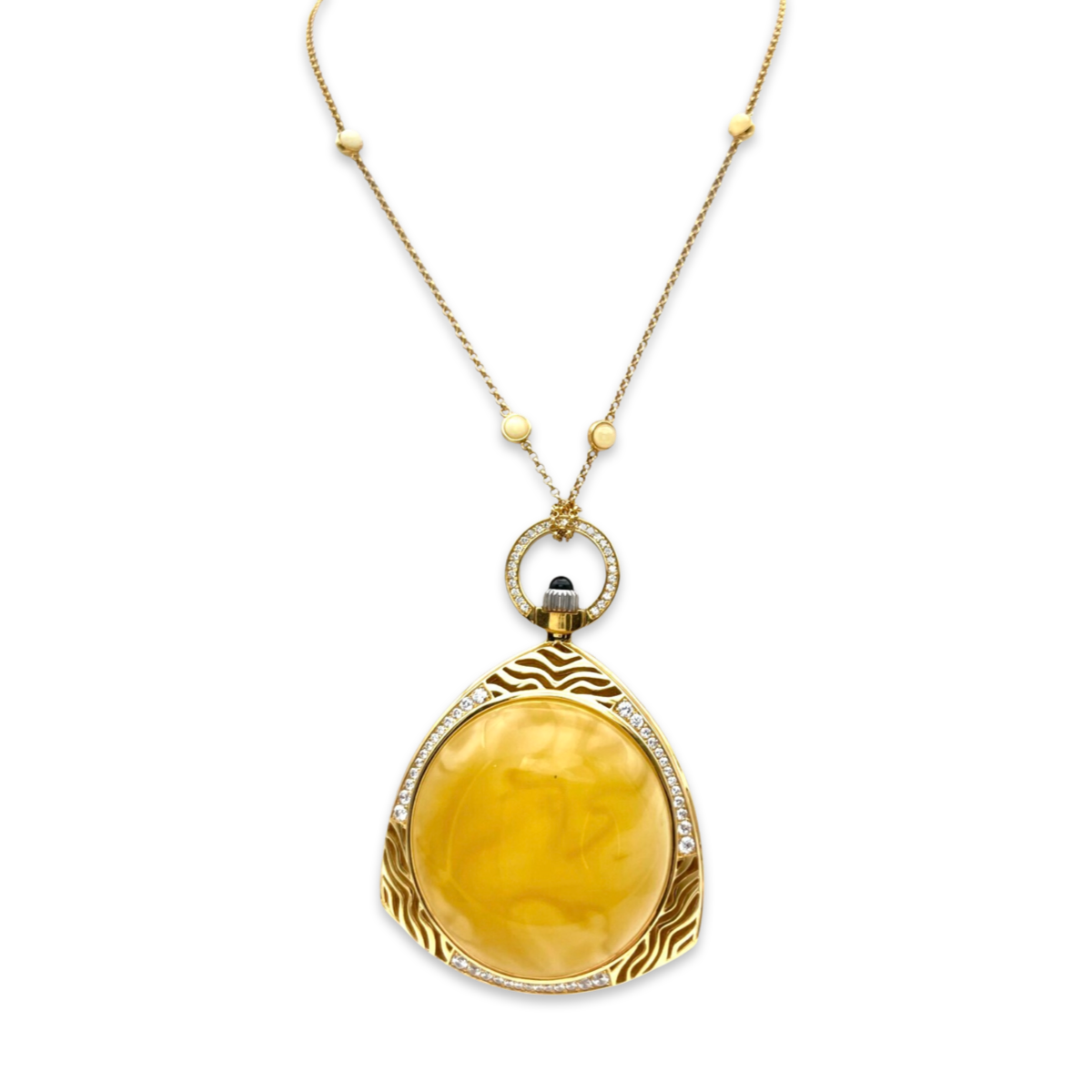 Amber gold plated necklace