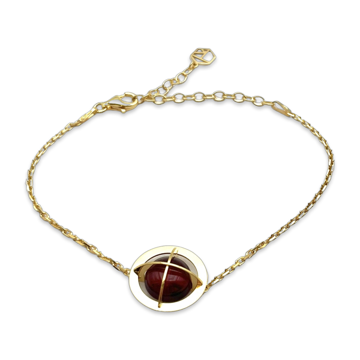 Gold plated amber bracelet