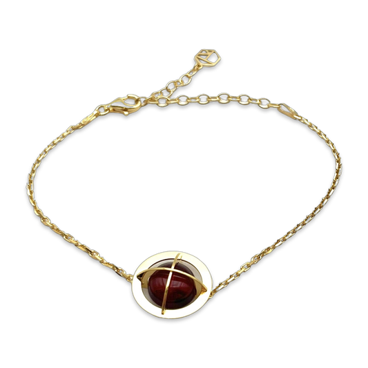 Gold plated amber bracelet