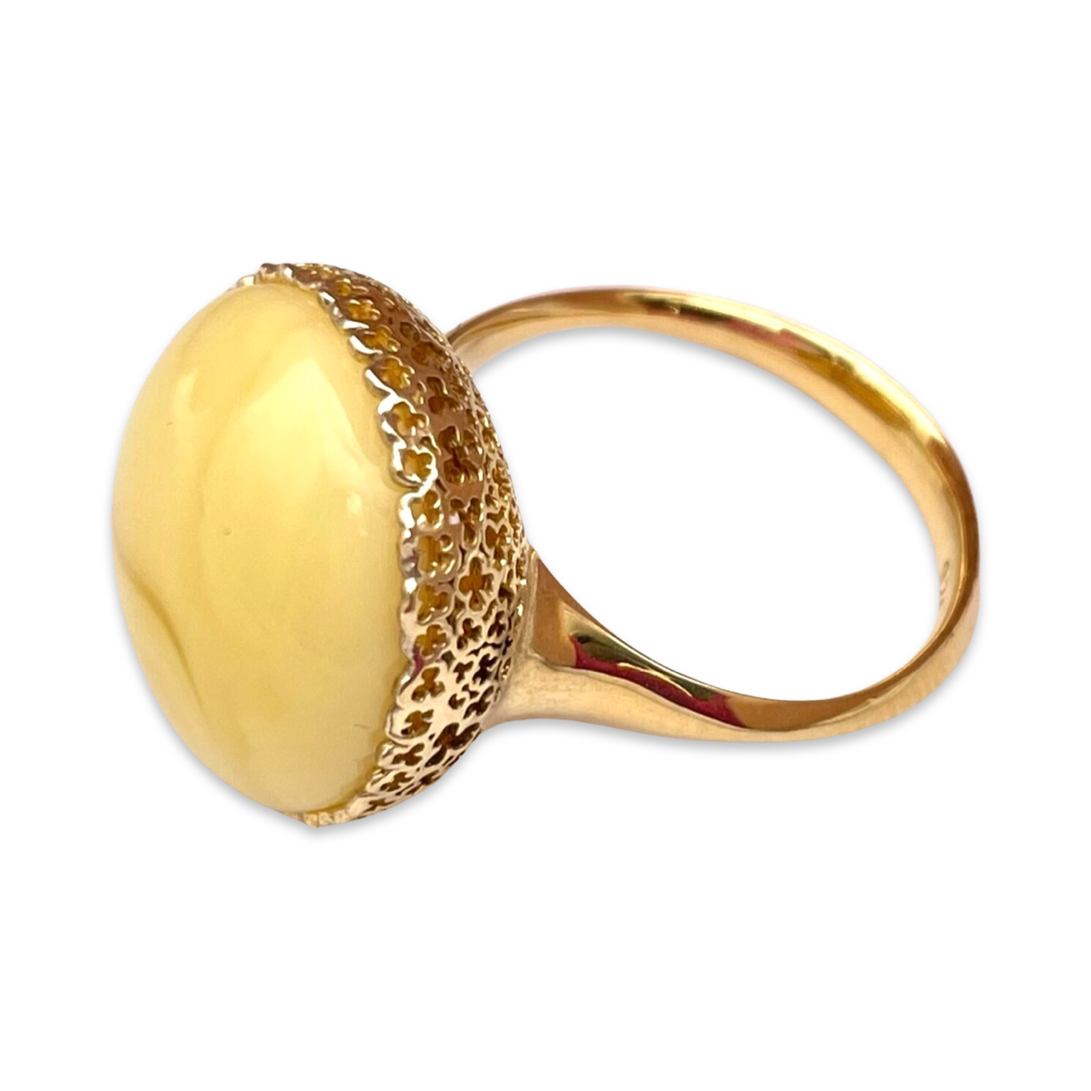 Gold plated amber ring