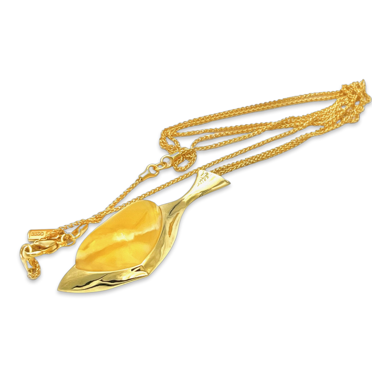 Amber gold plated necklace