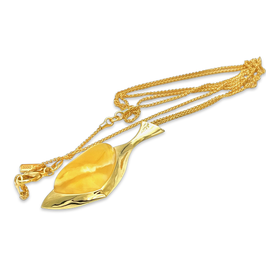 Amber gold plated necklace