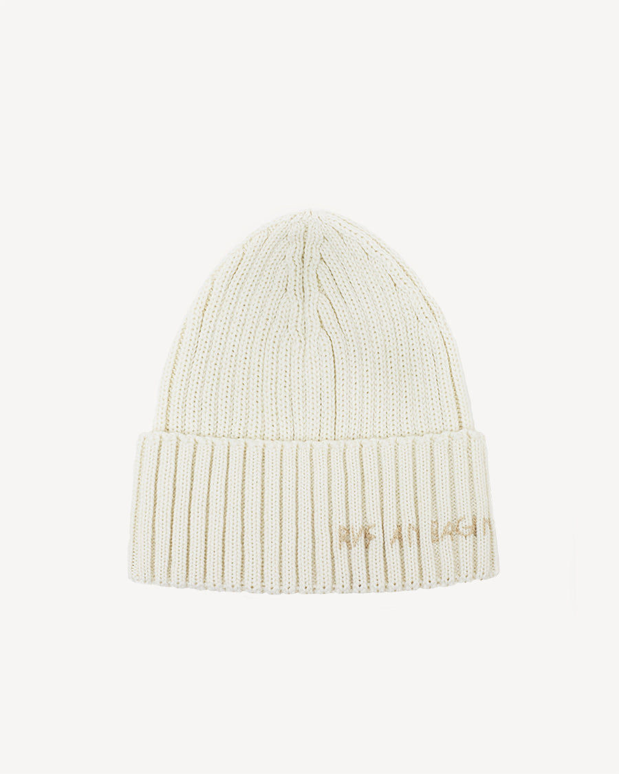 Monogram-embroidered wool-blend beanie