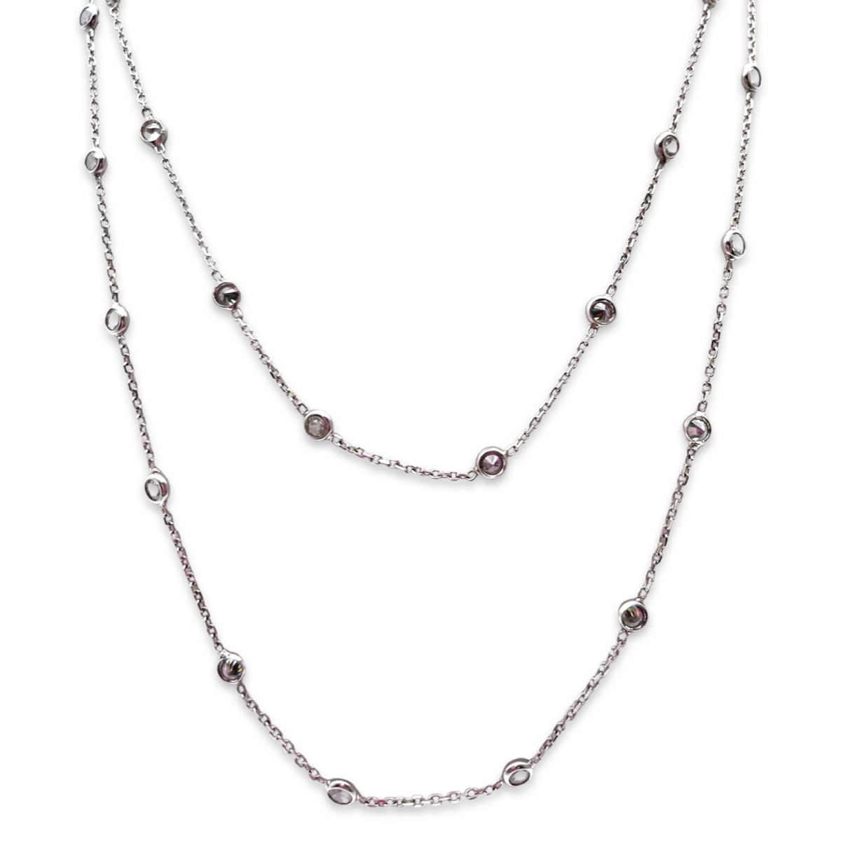 Silver chain with zircons