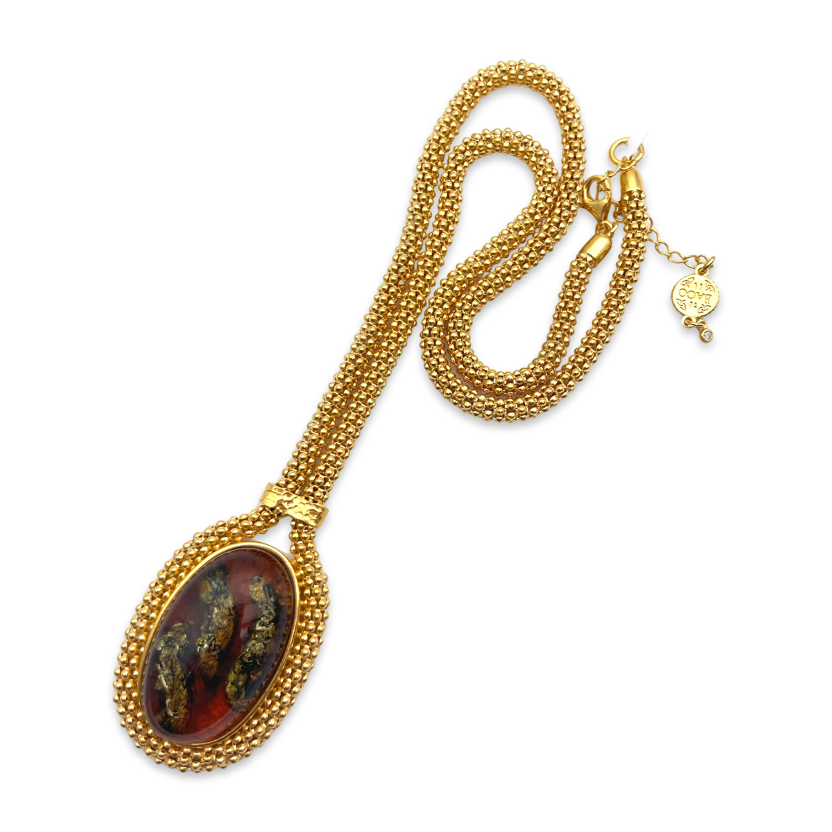 Amber gold plated necklace