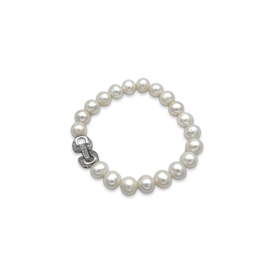 Pearl bracelet with silver