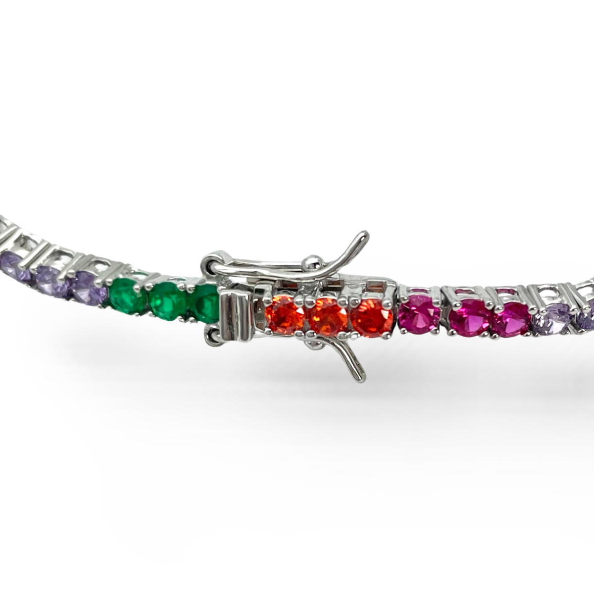 Rainbow Tennis Silver bracelet