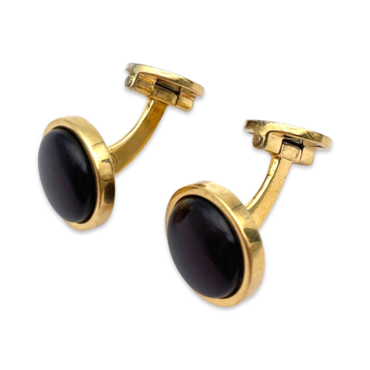 Gold plated amber cufflinks