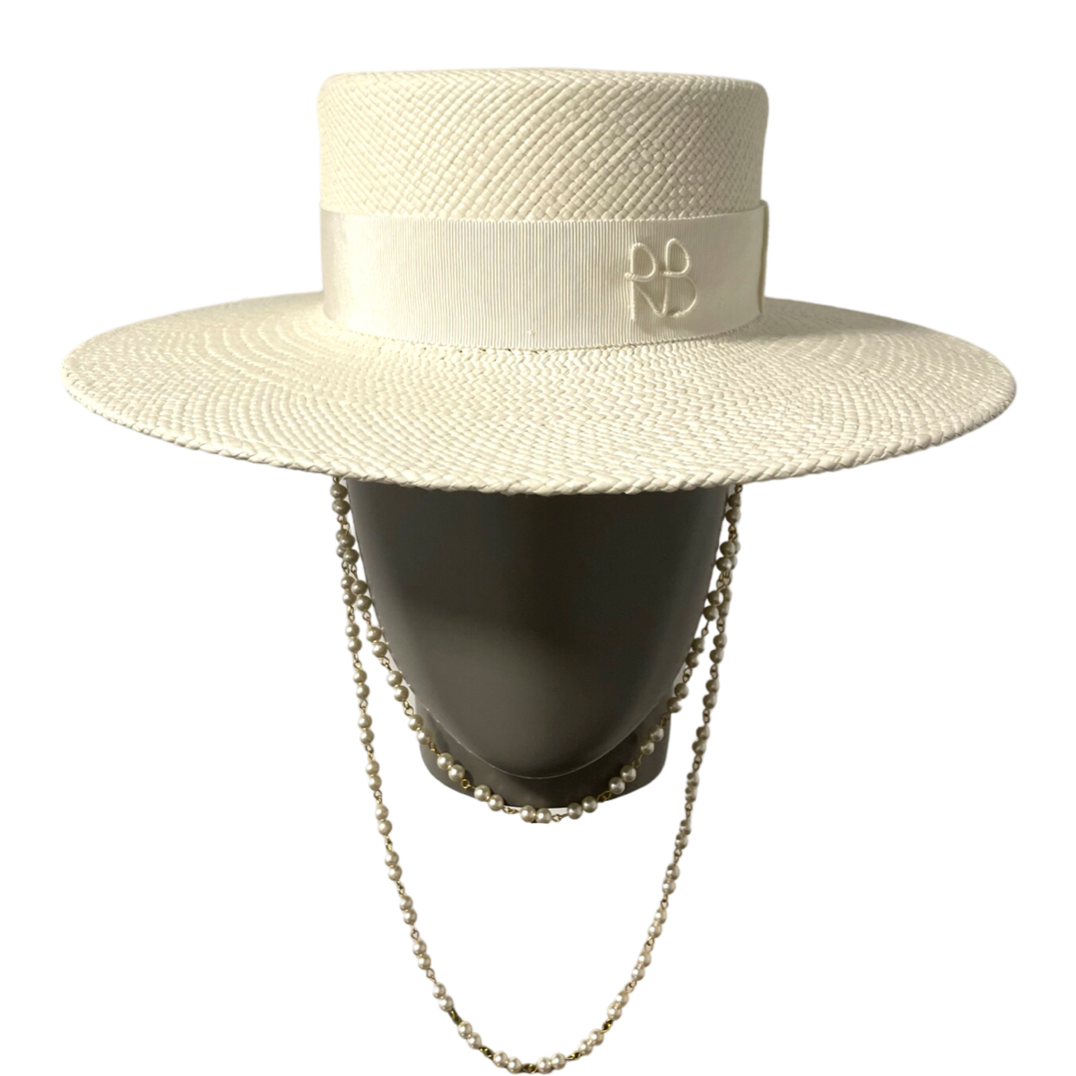 Double Chain Strap Boater Hat