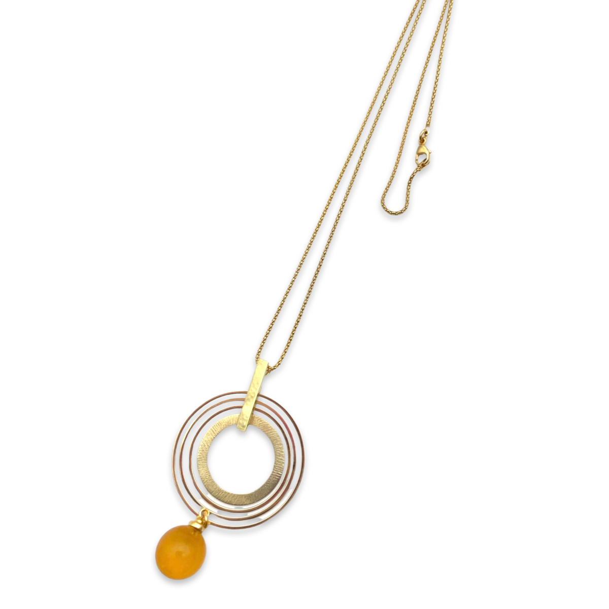 Amber gold plated necklace