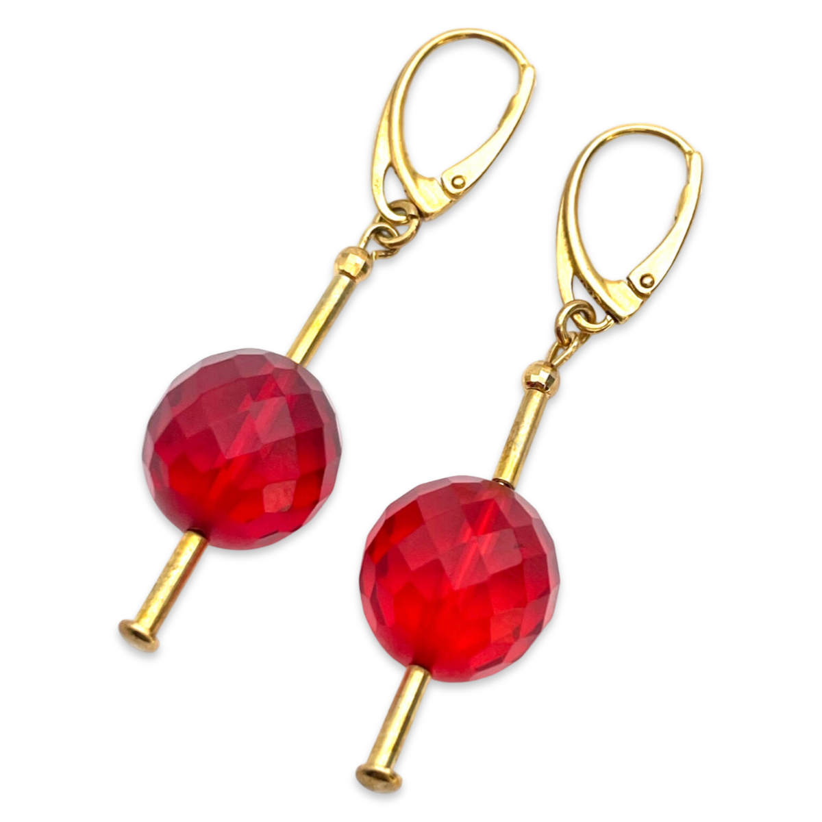 Gold plated amber earrings