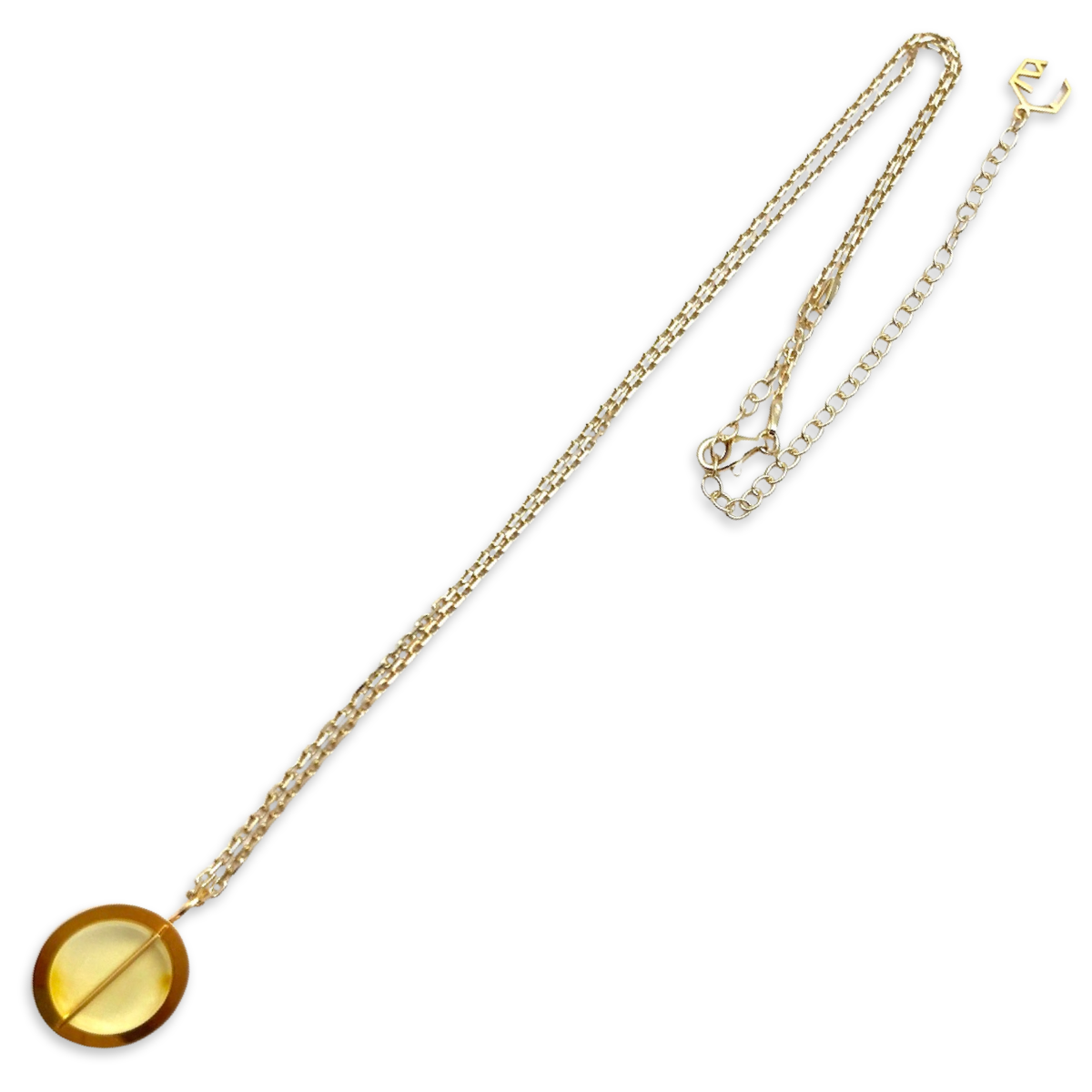 Amber gold plated necklace