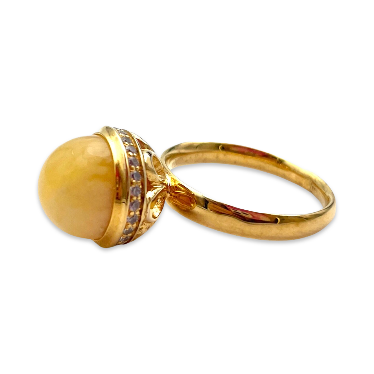 Gold plated amber ring