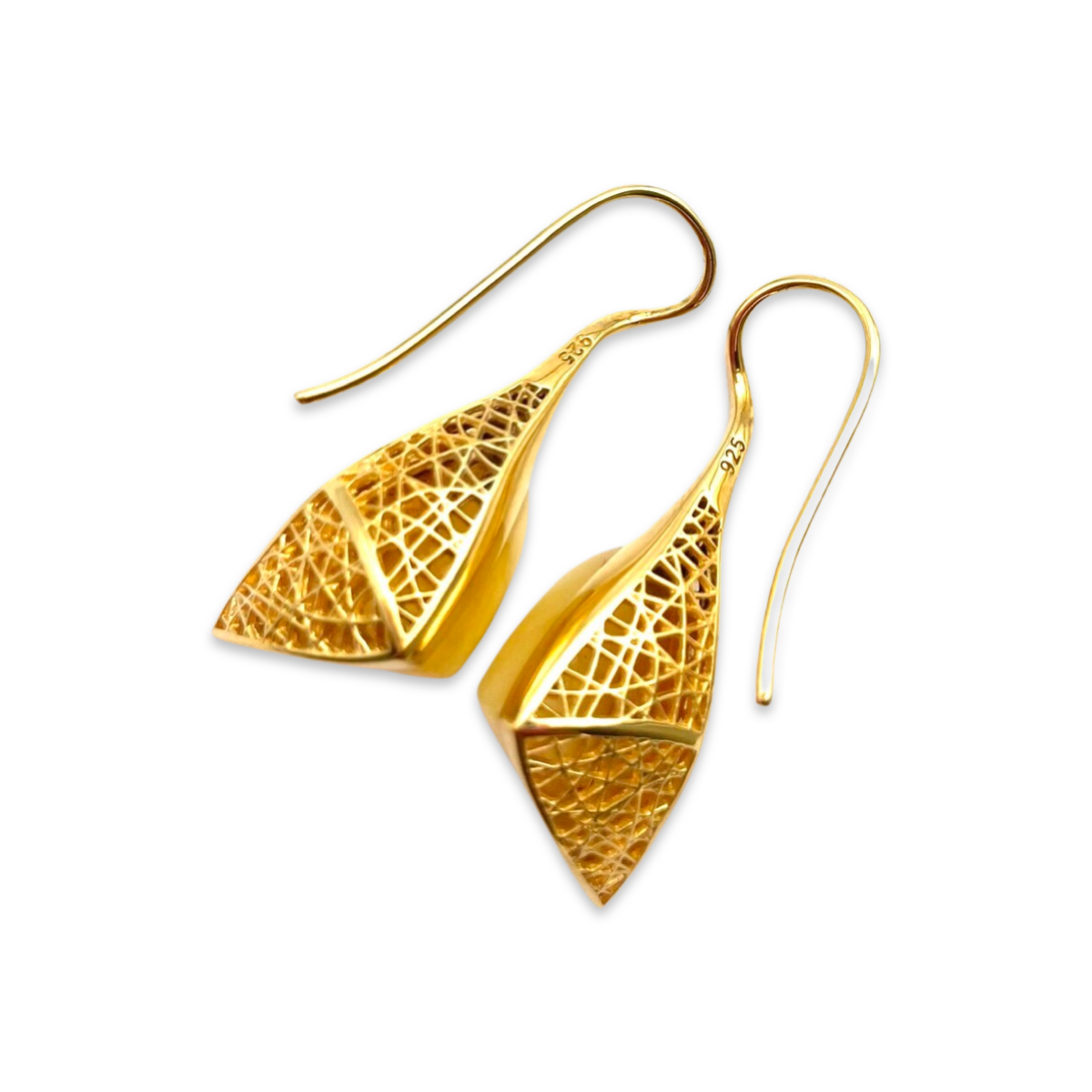 Gold plated amber earrings