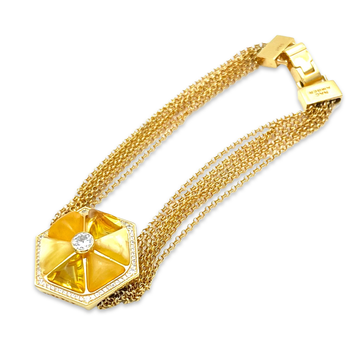 Gold plated amber bracelet