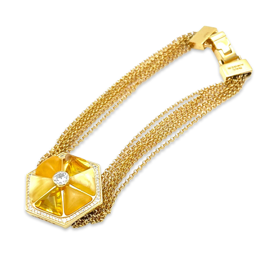 Gold plated amber bracelet