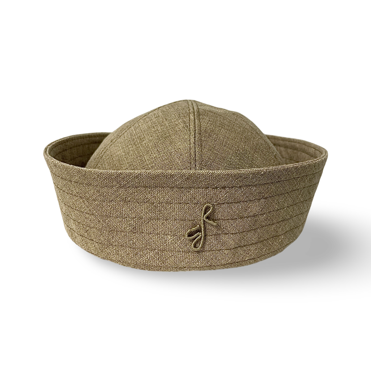 Monogram-embellished Linen Sailor Hat