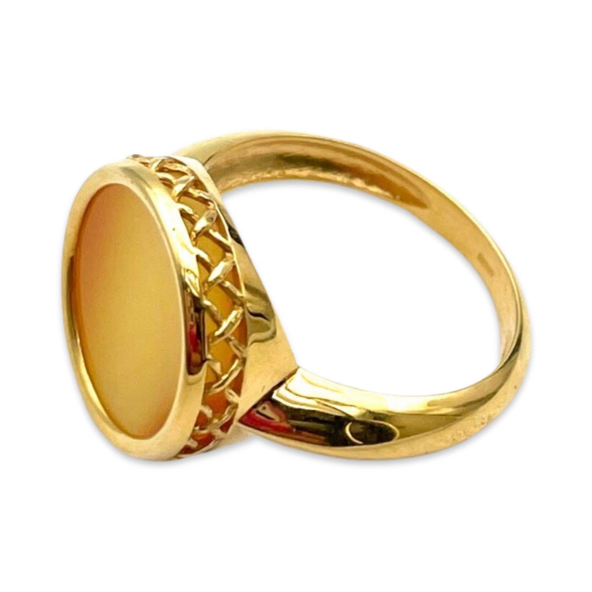 Gold plated amber ring