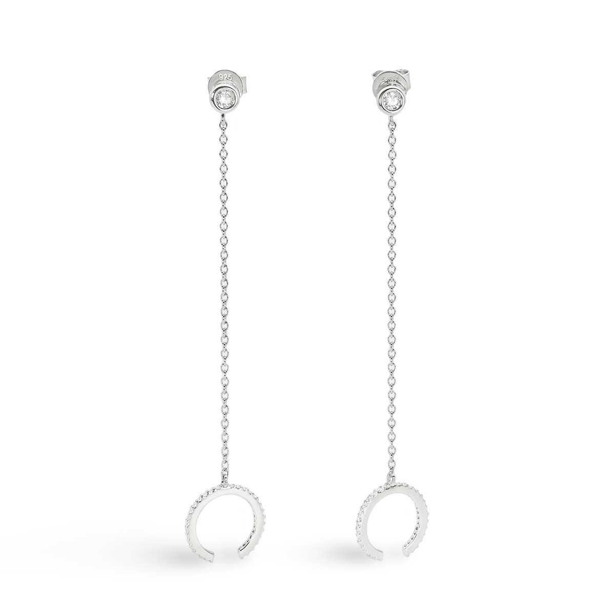 Earrings - cuff Silver