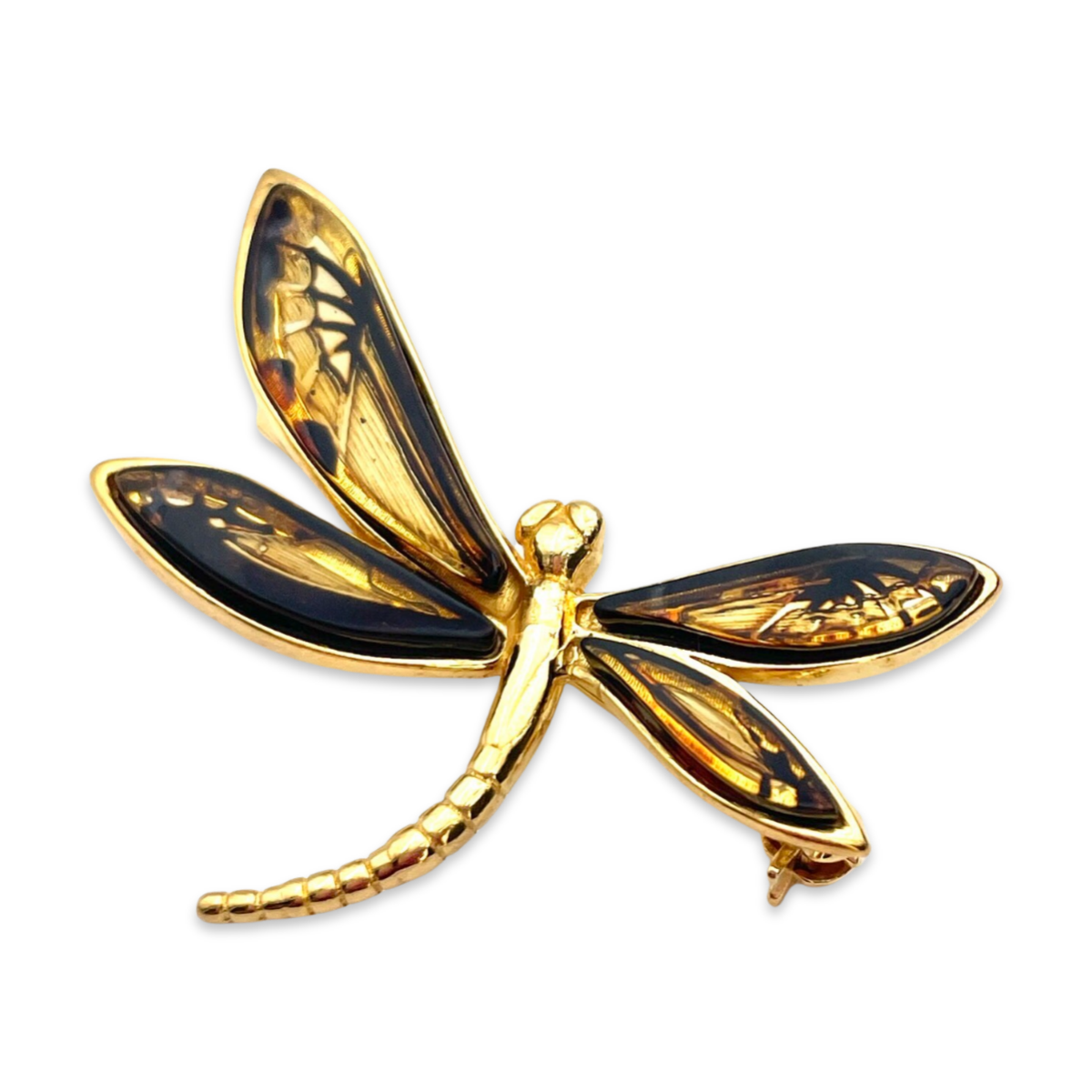 Amber brooch pendant Dragonfly