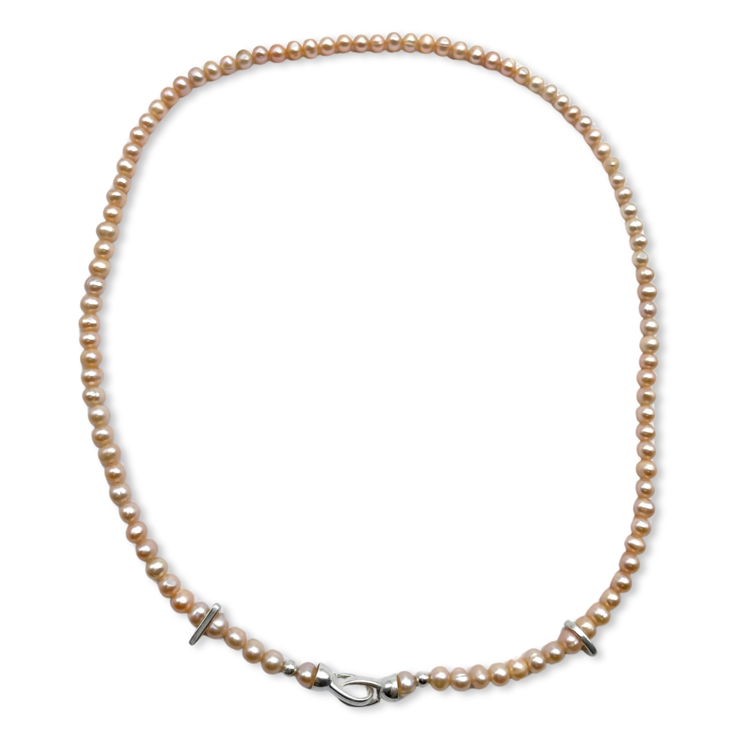 Pearl hat beads with silver details