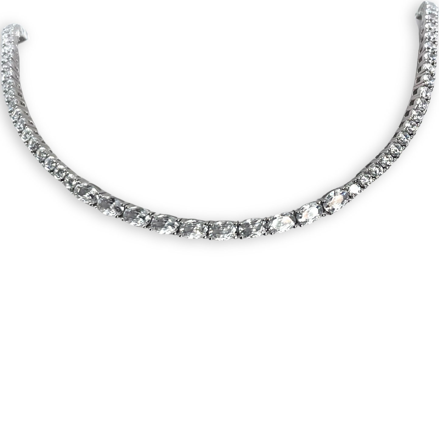 Silver Necklace with zircons