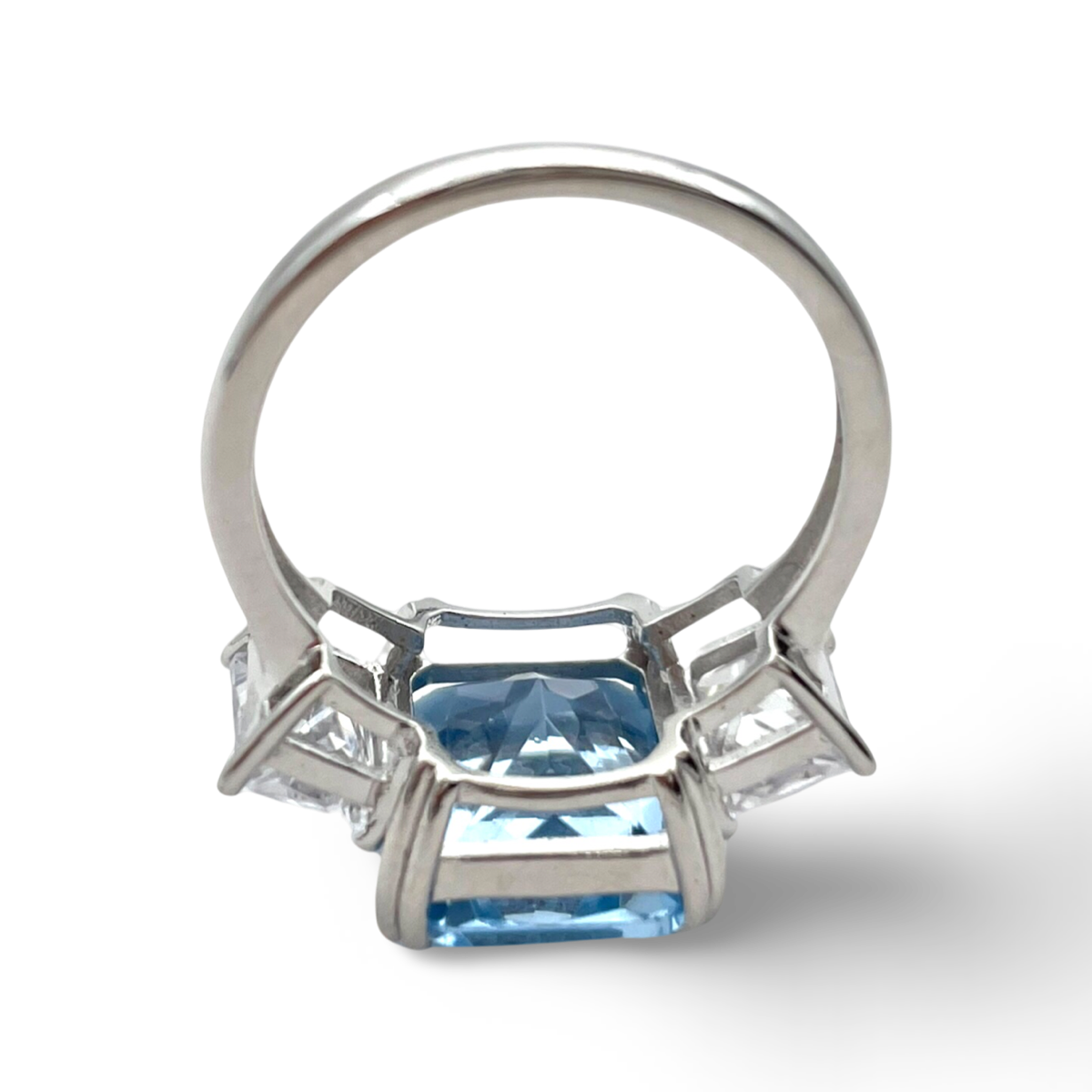 Cushion Cut Silver Ring