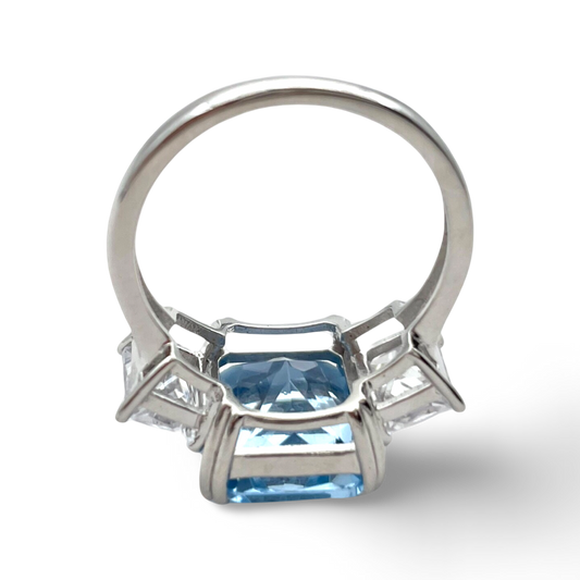 Cushion Cut Silver Ring