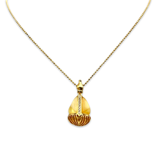 Amber gold plated necklace