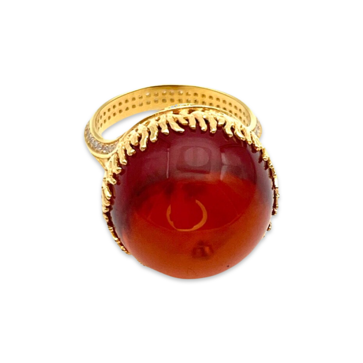 Gold plated amber ring