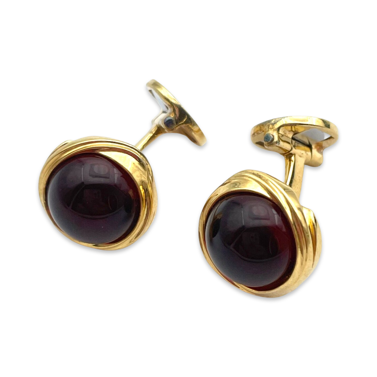 Gold plated amber cufflinks