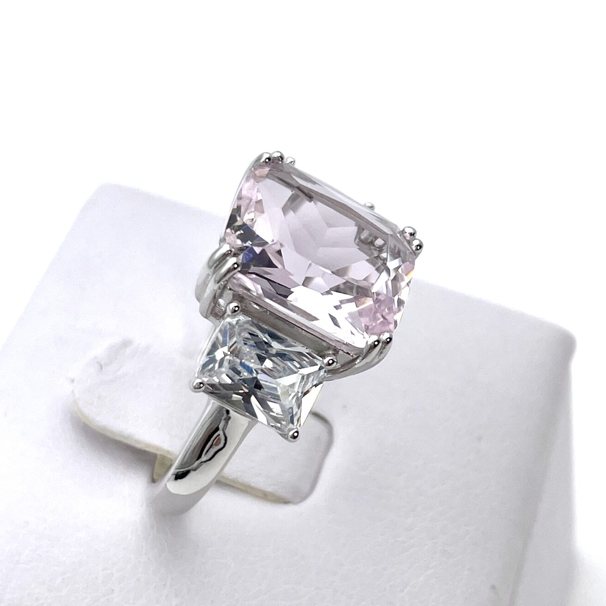 Cushion Cut Silver Ring