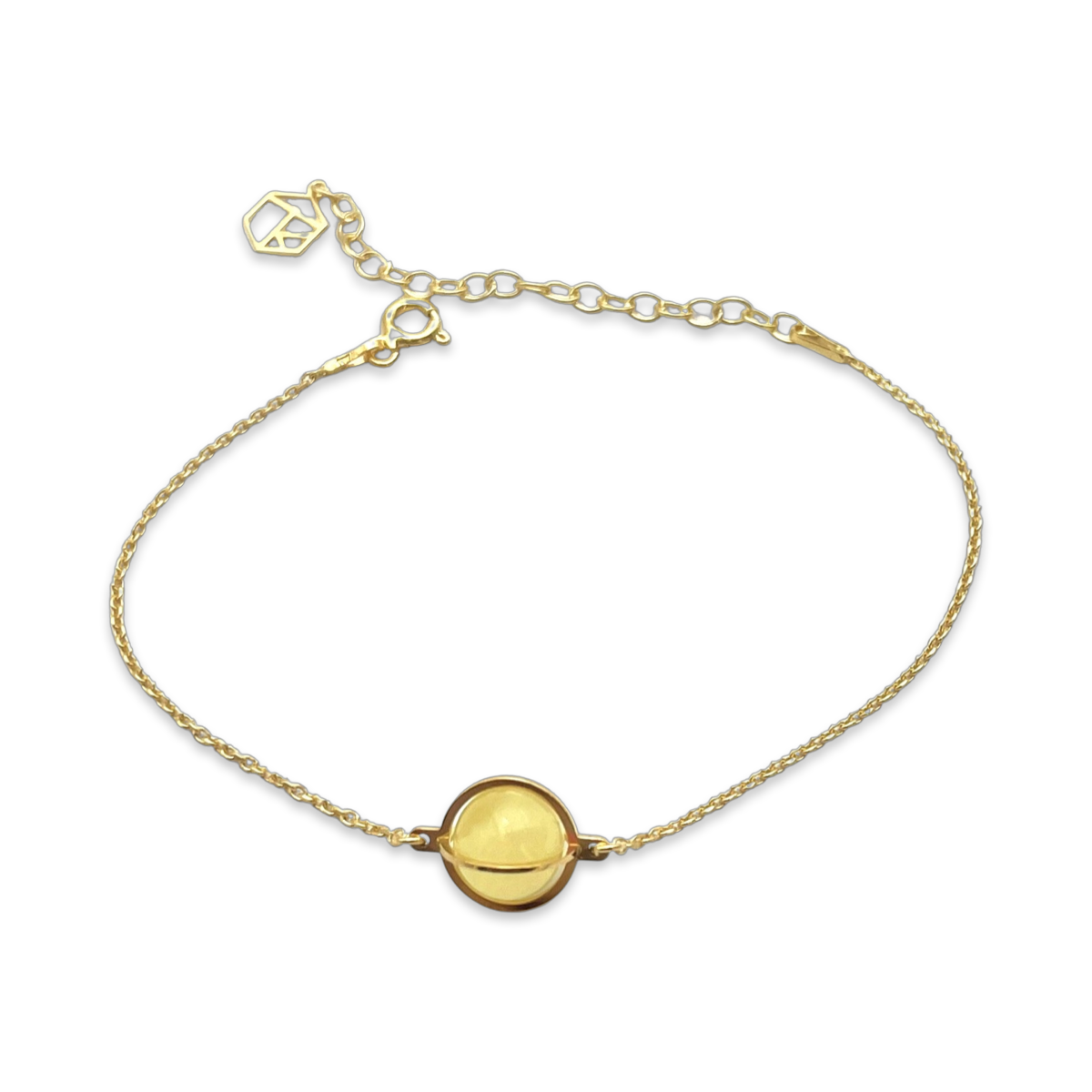 Gold plated amber bracelet