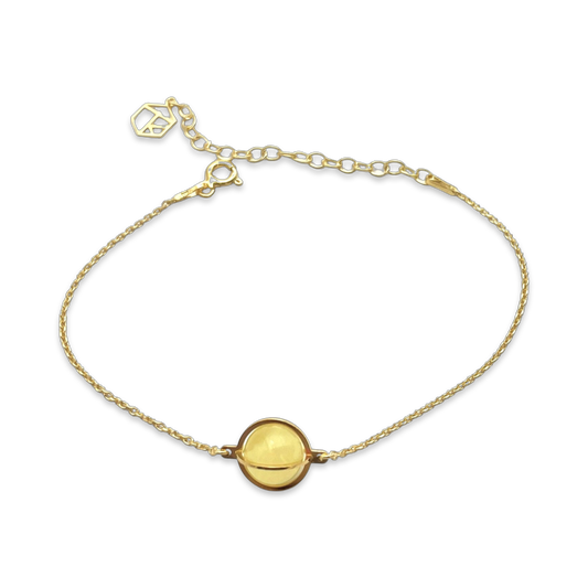 Gold plated amber bracelet