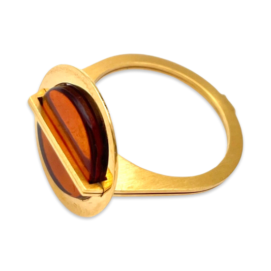 Gold plated amber ring