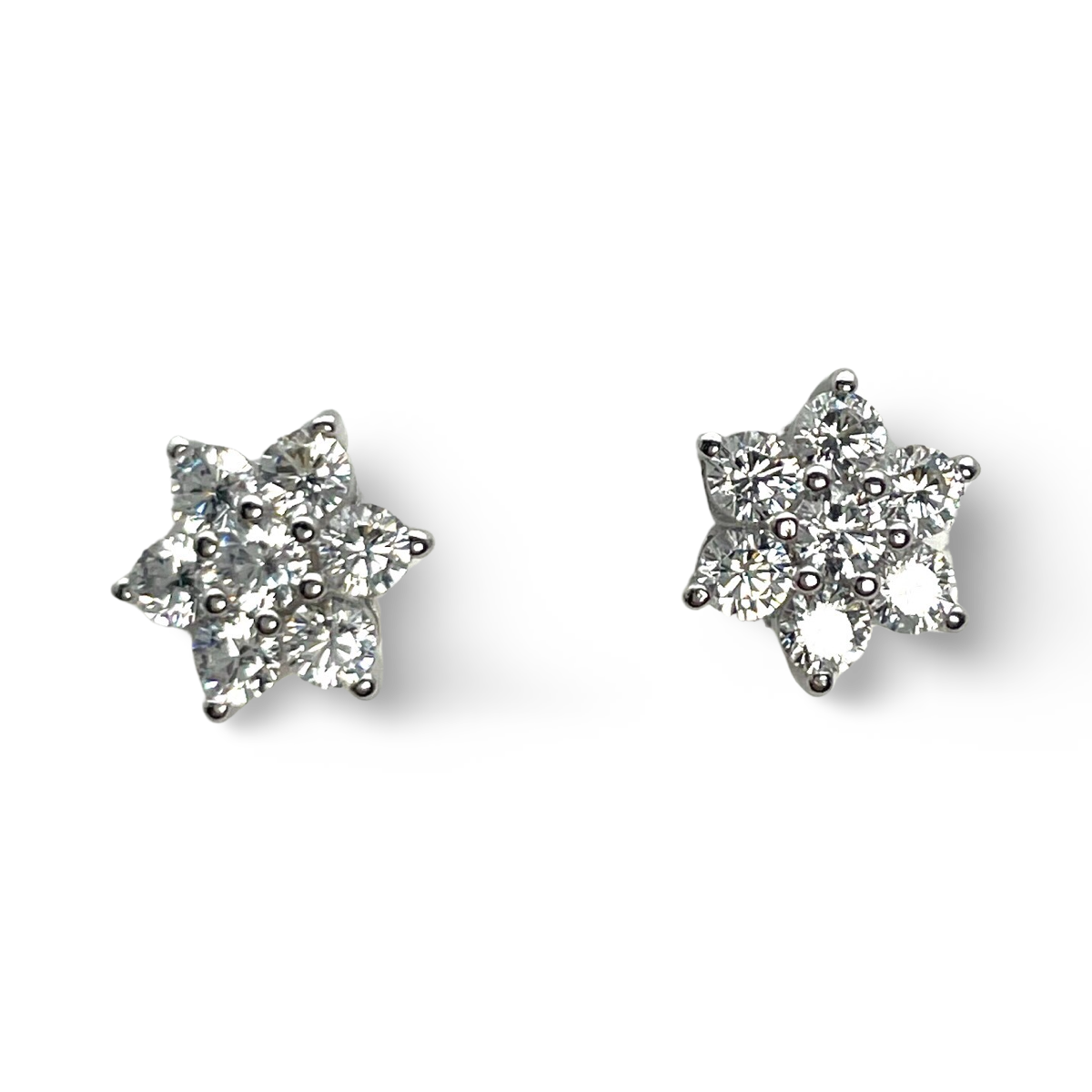 Flower Stud Silver Earrings