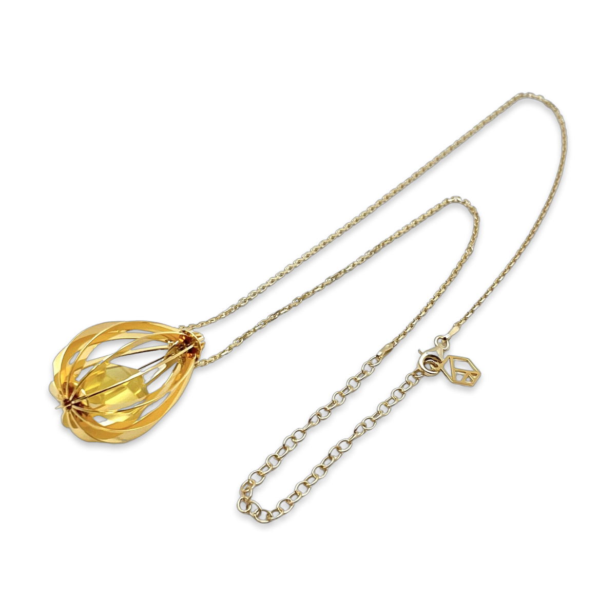 Amber gold plated necklace