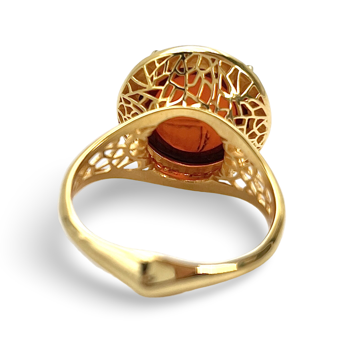 Gold plated amber ring